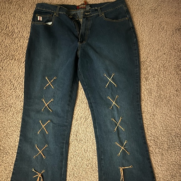 COPY - Rare Gorgeous Country style lace up jeans - Picture 1 of 7